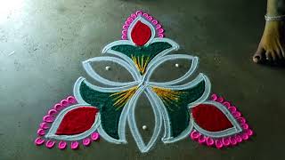 Diwali Special Rangoli  flower Design 🌻 3*2 deepavali  Festival 🌻  traditional diya pandaga muggulu