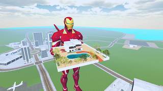 Franklin Fight Giant Iron Man in Indian Bike Driving 3D