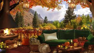 🍁Cozy Autumn Porch Ambience in Mountains with Fireplace🍁 | Relax, Sleep & Study🍁