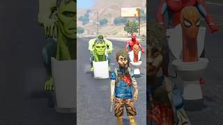 RED HULK SAVES SKIBIDI HULK & SKIBIDI SPIDERMAN FROM ZOMBIES | #Shorts | #GTA5 | #spiderman