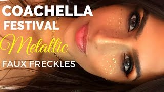 Easy Coachella Festival Makeup Tutorial- Metallic Faux Freckles