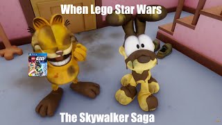 Garfield plays Lego Star Wars The Skywalker Saga