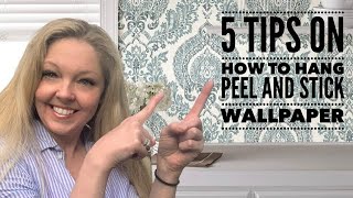 Peel and stick wallpaper installation | how to hang peel and stick wallpaper | Bathroom Makeover !