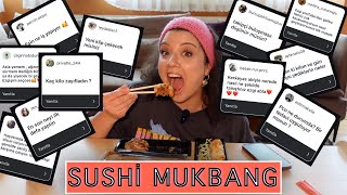 10.000 ABONE ÖZEL SORU - CEVAP SUSHİ MUKBANG 🍱 MUTFAK KAÇA MAL OLDU ? GÜNCEL KİLOM NE? #mukbang