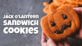 How to Make Jack O’Lantern Sandwich Cookies 🎃 Easy Halloween Treat