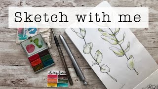 Sketch with me | Ballpoint pen | Watercolors | Chat