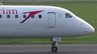 Austrian Airlines Embraer 195 takeoff at Graz Airport | OE-LWI