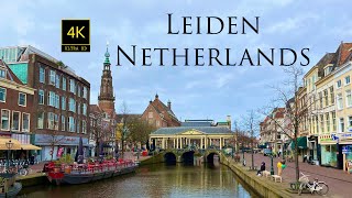 Leiden Walking Tour | walk 4k | Netherlands Sightseeing travel Guide City Center walkthrough Holland