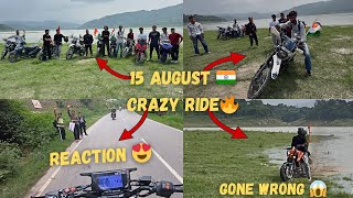 15 August 🇮🇳Crazy ride🔥!! Gone wrong😱!! Public Crazy reaction😍!! Police vs biker’s🥵!!