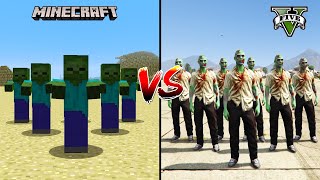 GTA 5 ZOMBIE APOCALYPSE  VS MINECRAFT ZOMBIE APOCALYPSE  - WHO IS BEST?