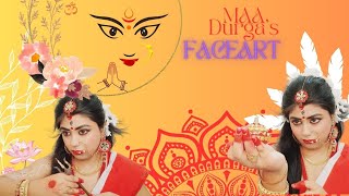 Maa Durga's Face Art || AAGOMONI LOOK || Diffucult or Easy ?? || Rituals