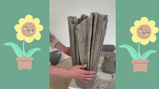 Best DIY ideas: How to make a perfect concrete vase at home for long branches and stems #diyideas