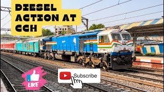 Rushing EMD with LTT Kakinada Port Express racing through Chinchwad Pune