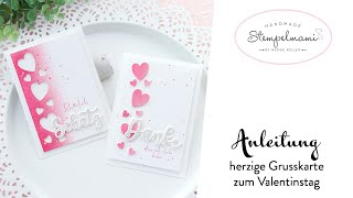 Anleitung Herzige Grusskarte zum Valentinstag | Herzensdinge | Danke für einen Schatz | Glücksgrüsse