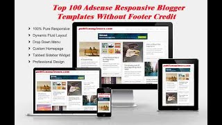 100 Adsense Responsive Blogger Templates Without Footer Credit Free Download