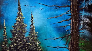 Step by Step Golden Forest Waterfall Tutorial with PaintWithJosh