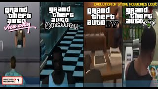 Evolution of STORE ROBBERIES LOGIC in Grand Theft Auto Games (2002-2023)