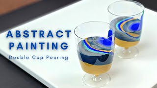 Abstract Acrylic Painting | Fluid Art | Double Cup Pouring