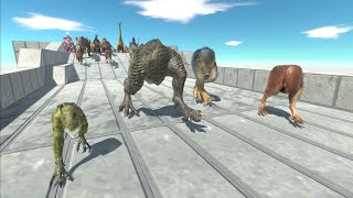 Race to eat CARNIVORE DINOSAUR LEGS - Animal Revolt Battle Simulator ARBS