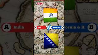 India VS Bosnia & Herzegovina. Countries Comparison. #shorts