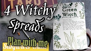 Green witchy spreads bullet journal 2020 spreads