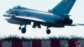 Jet Passes Very Close to People While Landing