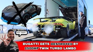 1500HP TWIN TURBO LAMBO DESTROYS BUGATTI AT SUPERCARFEST 😮