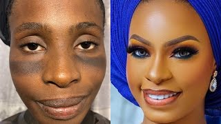 MUST WATCH ☝🏻UNBELIEVABLE 😍 BRIDAL MAKEUP AND GELE TRANSFORMATION/ FOR DARK SKIN/ MELANIN