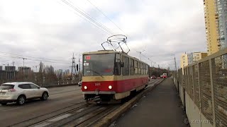 Киевский трамвай- Однопутный участок, Харьковское шоссе 29.01.2022 / Kyiv tram- Single-track section