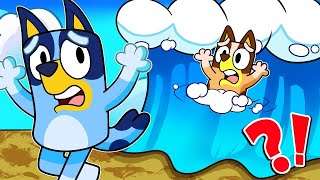 BLUEY and BINGO ESCAPE FROM THE TSUNAMI in ROBLOX! 🌊😨