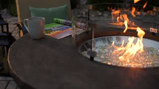 Marbleized Noche Beacon Chat Height Fire Pit Table