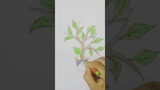 Easy drawing tree #shorts #maksudulliza#art #vairalvideo