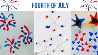 3 Easy Fourth of July crafts for kids🇺🇸| Fourth of July fireworks crafts🎆🎇- Crafts with Toddler