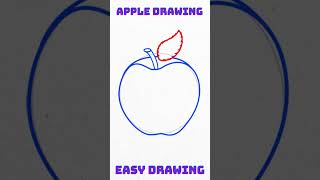 Easy to draw an apple step-by-step #easydrawing #fruitdrawing