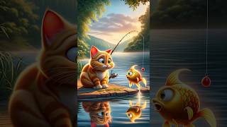 A Cat AI Story: The cat caught a goldfish 🐟😺 #cat #aicat #catlover #shorts