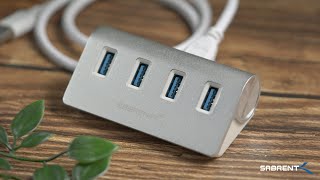 SABRENT Premium 4 Port Aluminum USB 3.0 Hub