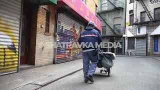 Empty NYC Chinatown Streets COVID Lockdown Stock Footage (2020)