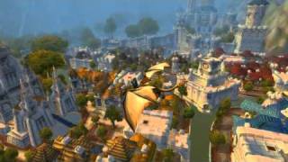 Above Stormwind city in world of warcraft: cataclysm beta stage