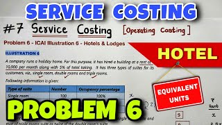 #7 Service or Operating Costing - Problem 6 - ICAI Illustration 6 - By Saheb Academy