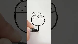 Как нарисовать мороженое в стаканчике #howtodraw #shorts #shortsart #subscribe #icecream #мороженое