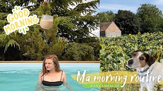 Ma morning routine à la campagne ☕️🌻| promenade, piscine, animaux…