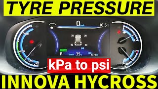 How to use Tyre Pressure Warning System in Toyota Innova Hycross 2024? kPa to psi settings | TPMS