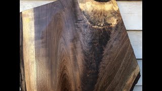 Walnut Crotch slab planing