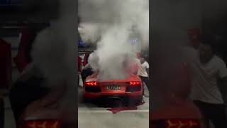 Lamborghini aventador Engine Blows & Engine Oil Leaked || Thug Life 🤣 || #shorts