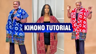 HOW TO CUT AND SEW A SIMPLE KIMONO JACKET TUTORIAL| SIMPLE| BEGINNER'S FRIENDLY