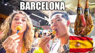 The BIGGEST Food Market In BARCELONA Spain LA BOQUERIA Full Tour