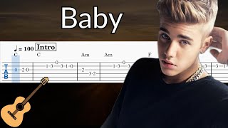 Baby (Justin Bieber)  - Guitar Solo Tab Easy