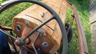 8N Ford tractor brush hog mowing