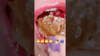 [Asmr] Emoji Food 🍯🍯 Cre @SatisfyingLips #asmr #emojichallenges #eating #asmrsounds #mukbang #shorts