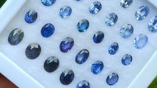 30 Pieces of Oval Shape Faceted Ceylon Blue Sapphire Collection